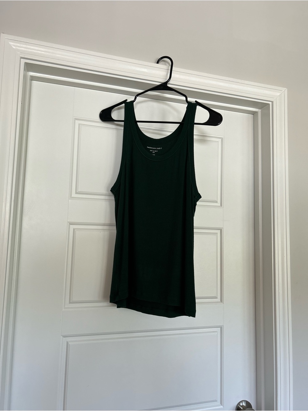 American Eagle Outfitters Dark Green Ribbed Scoop Tank